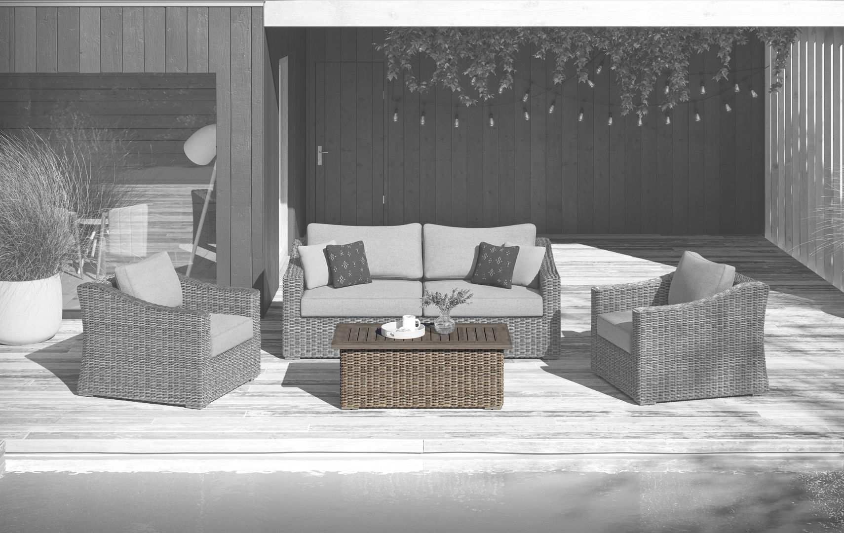 OVE Denver 4 pieces Conversation Set Table 3D model_8