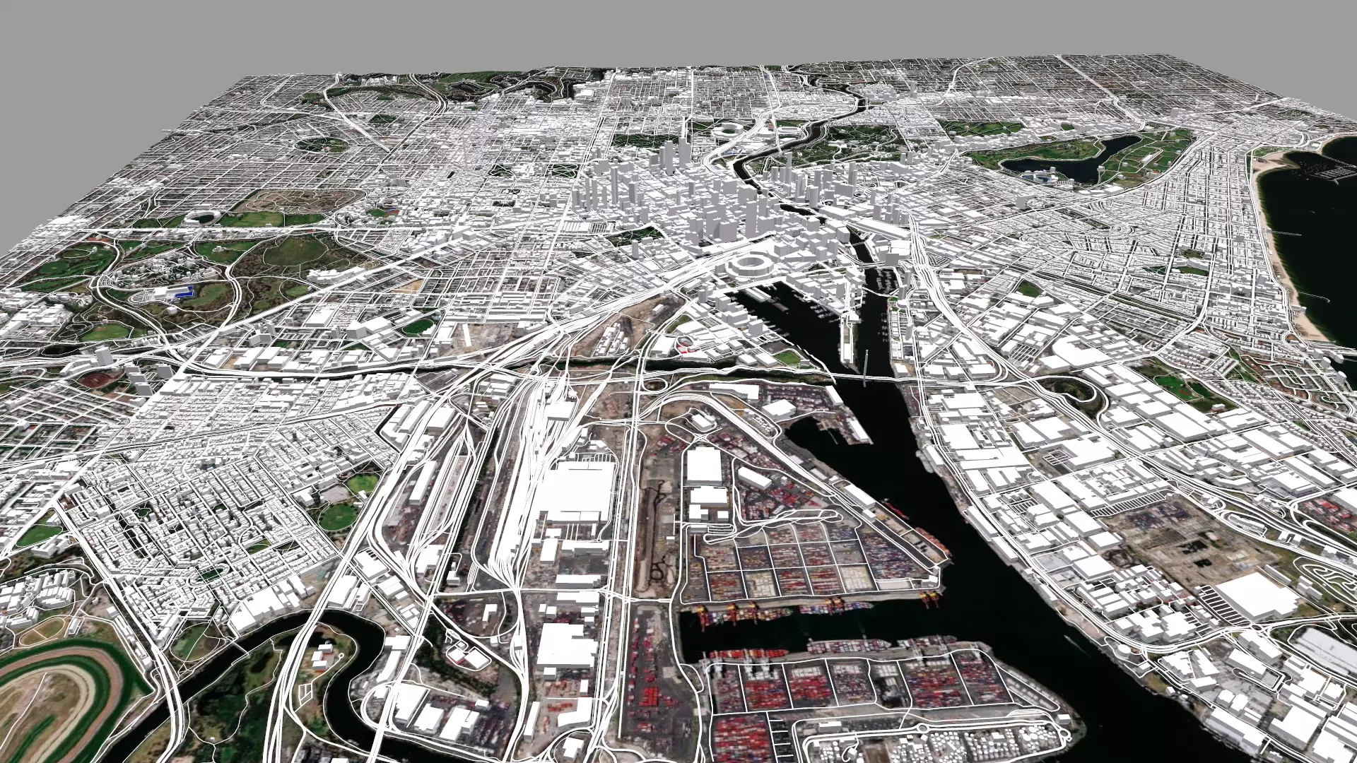 Cityscape Melbourne Australia 3D model_0