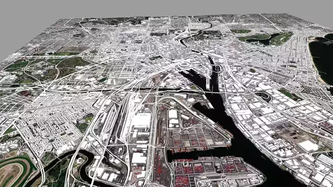 Cityscape Melbourne Australia 3D model