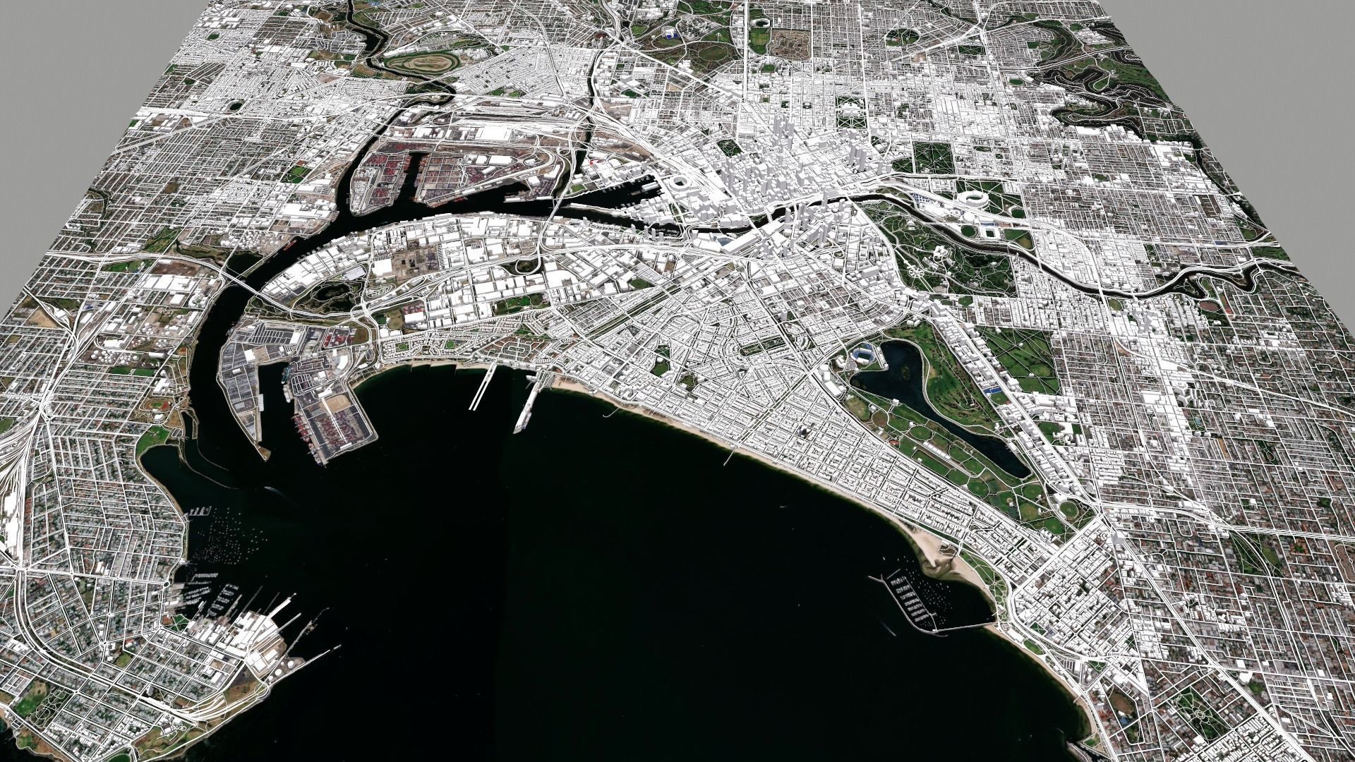 Cityscape Melbourne Australia 3D model_9