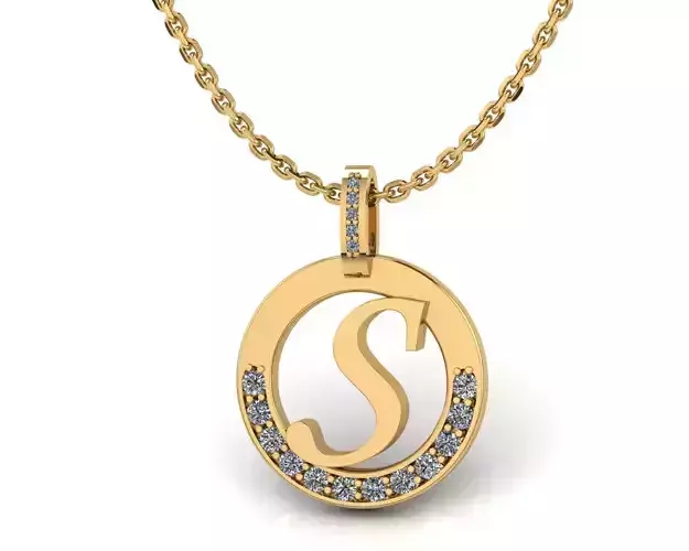 S Letter Pendant  3D print model