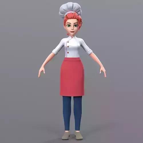 Waitress cartoon chef