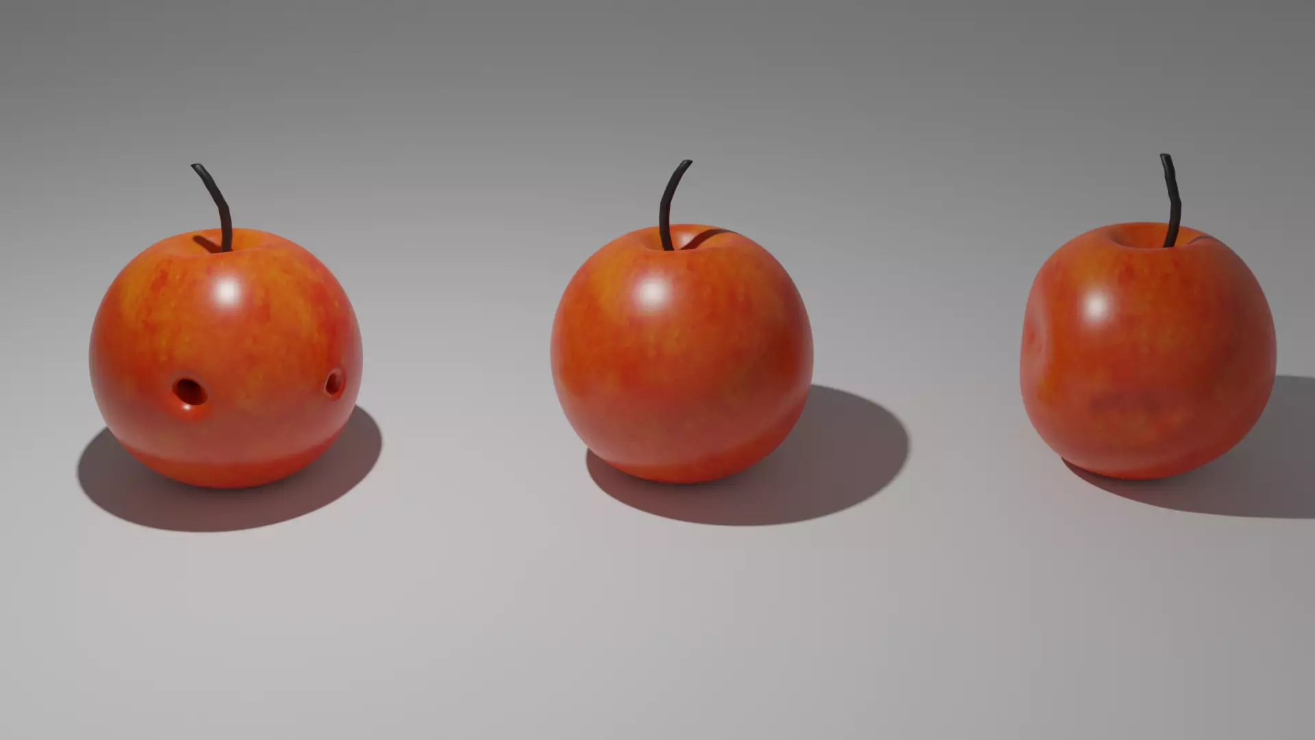 red apples  low-poly game ready 3D model_0