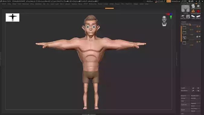 Character Basemesh in ZBrush and Blender - Gymer - Man