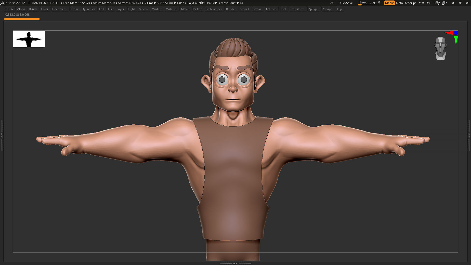 Character Basemesh in ZBrush and Blender - Gymer - Man 3D model_3