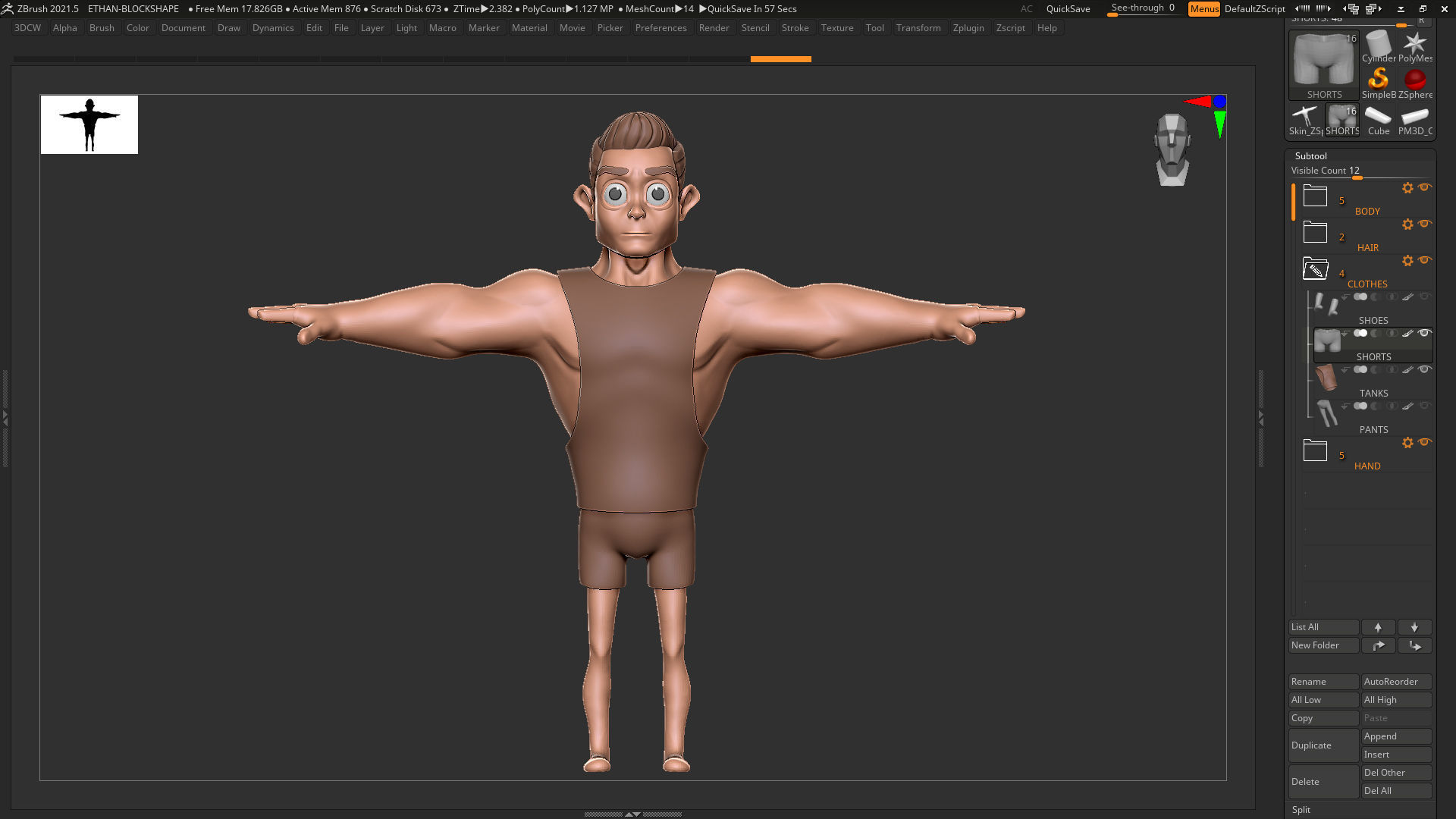 Character Basemesh in ZBrush and Blender - Gymer - Man 3D model_1