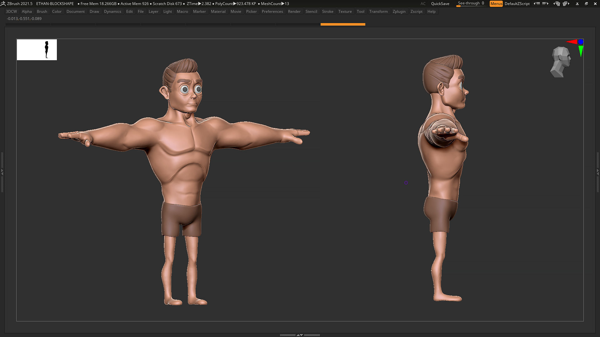 Character Basemesh in ZBrush and Blender - Gymer - Man 3D model_5