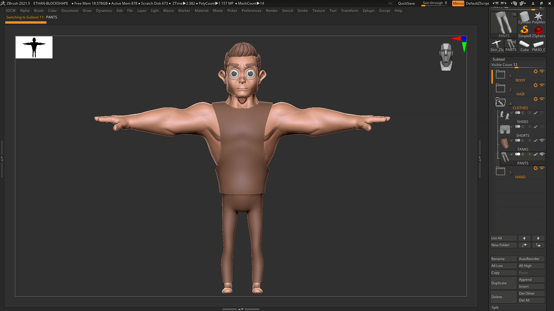Character Basemesh in ZBrush and Blender - Gymer - Man 3D model_2