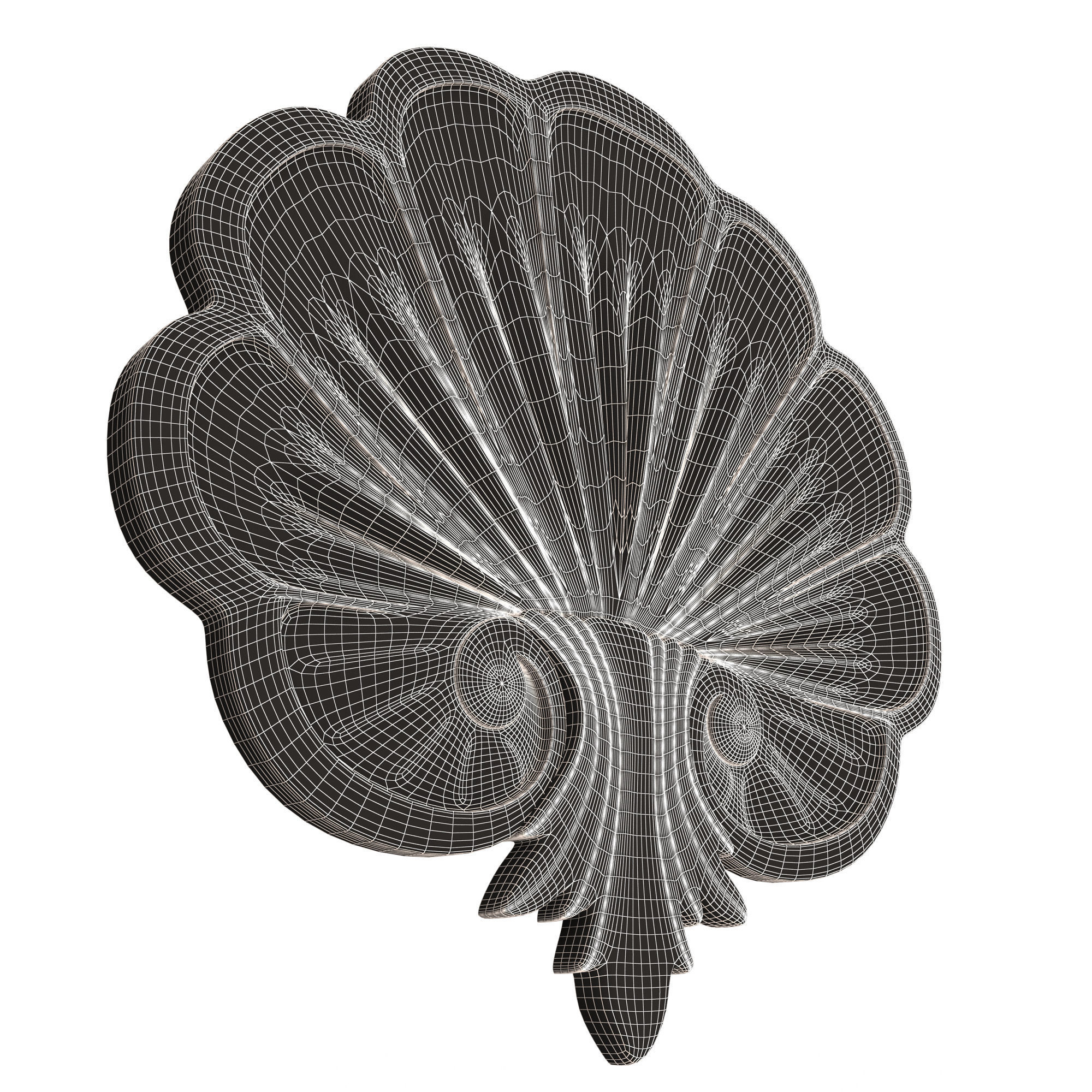 Shell Carved 05 Low-poly 3D model_9