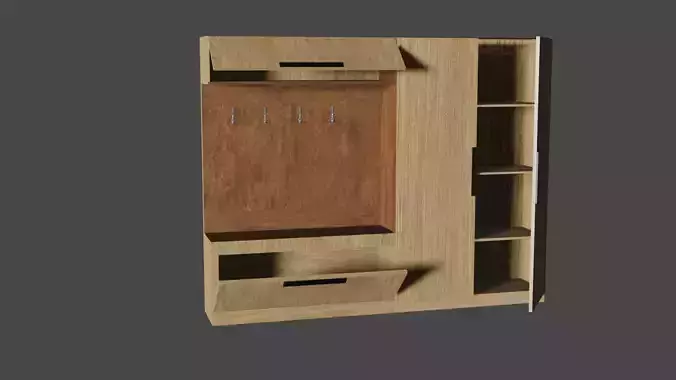 wardrobe model wooden cabinet with shelves and drawers
