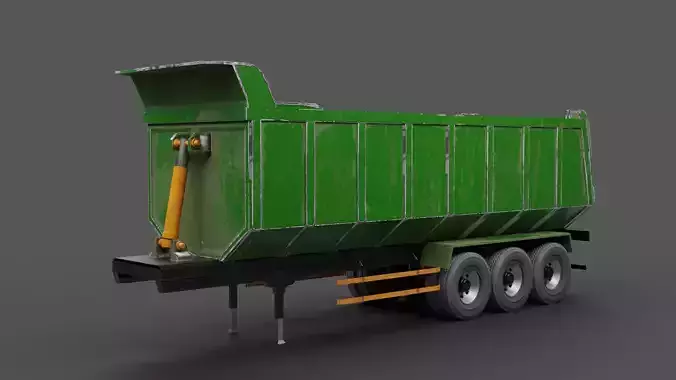 Dusty agricultural trailer