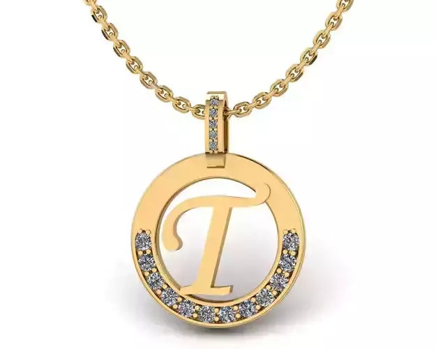 T Letter Pendant 3D print model