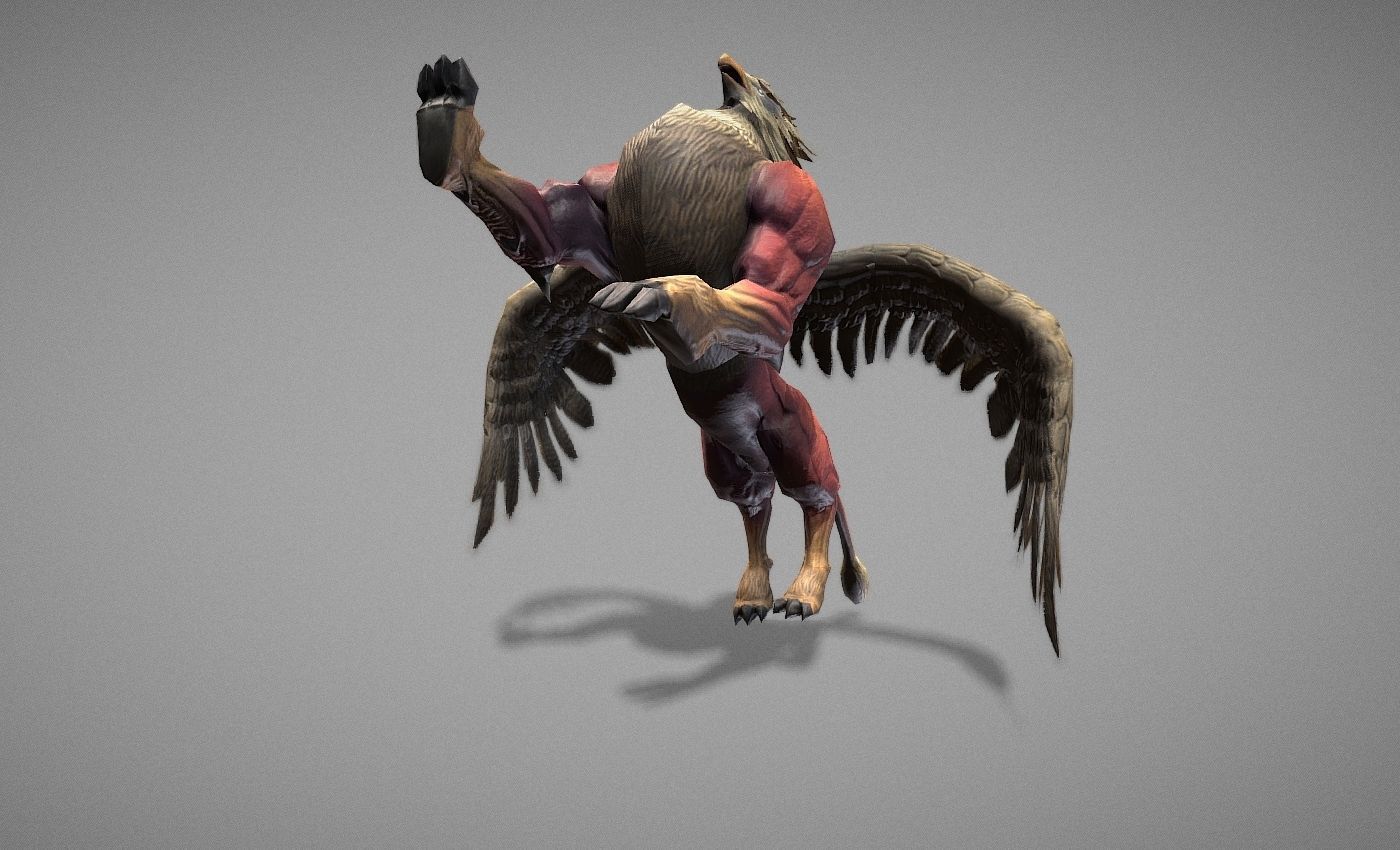 Griphon Myth Low-poly 3D model_14