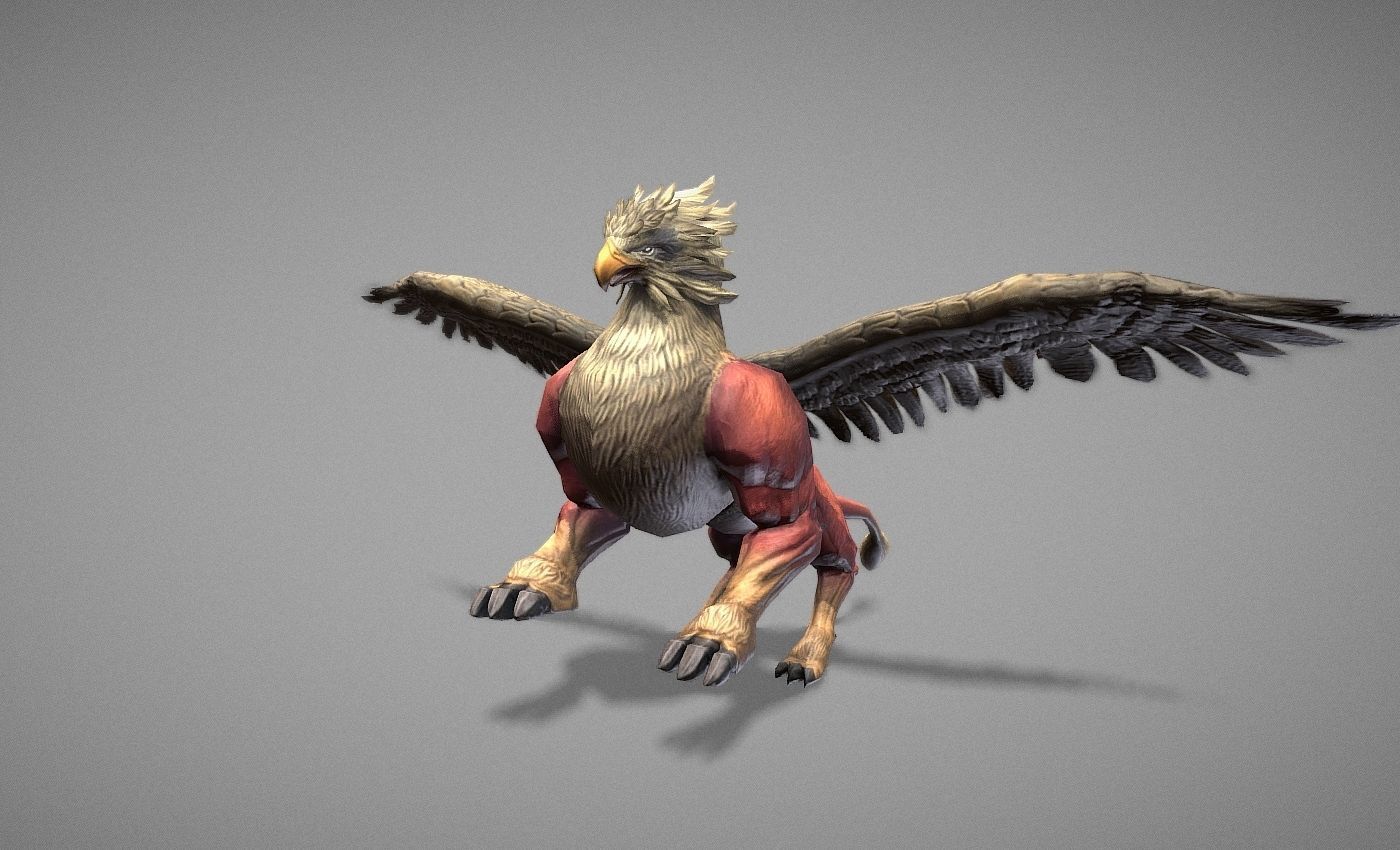 Griphon Myth Low-poly 3D model_13