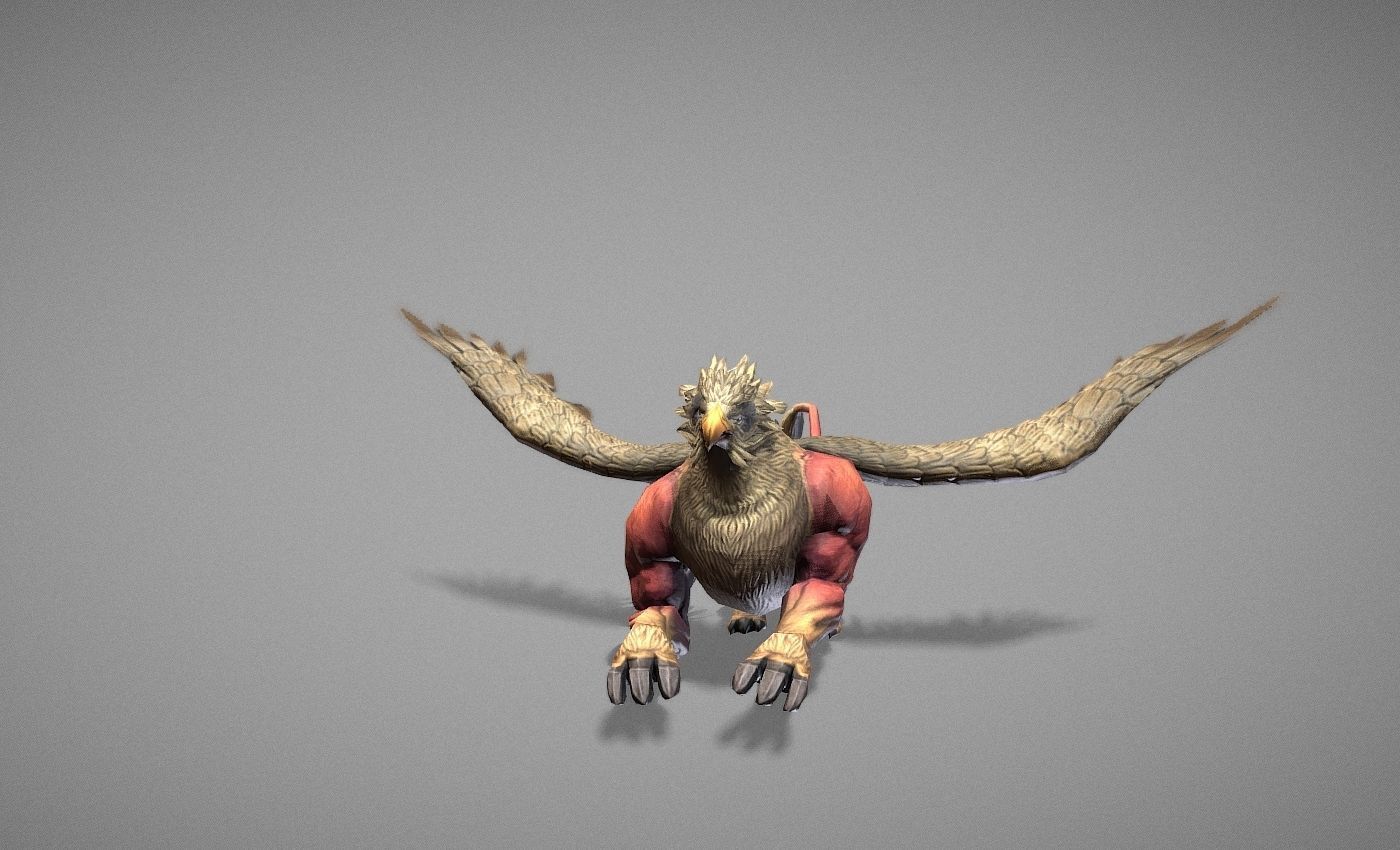 Griphon Myth Low-poly 3D model_19