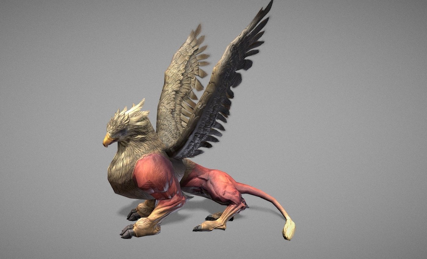 Griphon Myth Low-poly 3D model_17