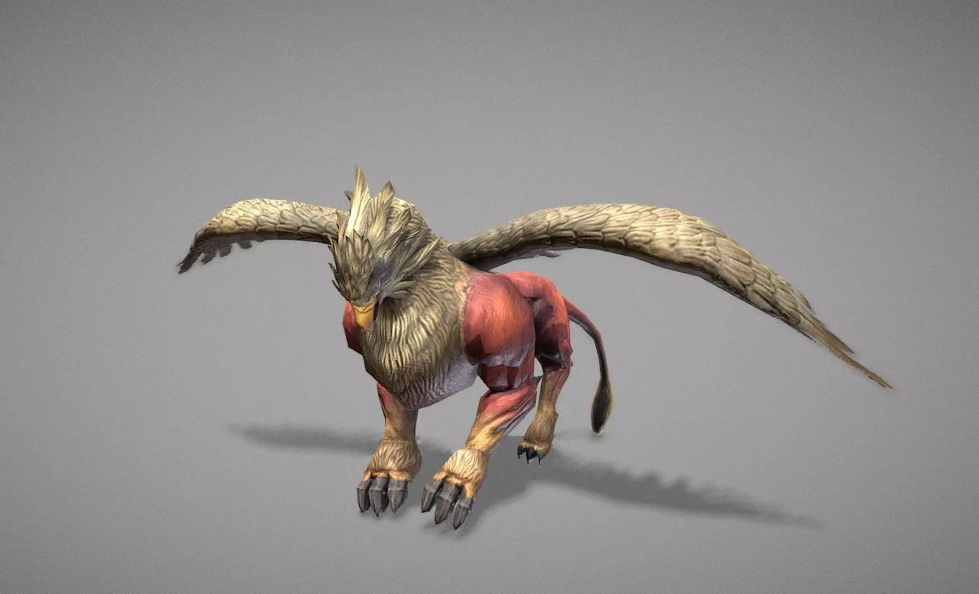 Griphon Myth Low-poly 3D model_0