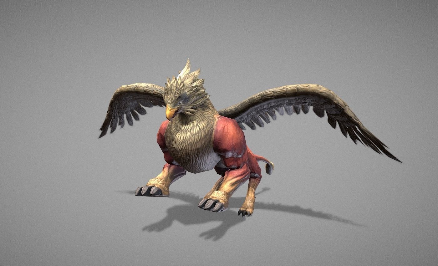 Griphon Myth Low-poly 3D model_15