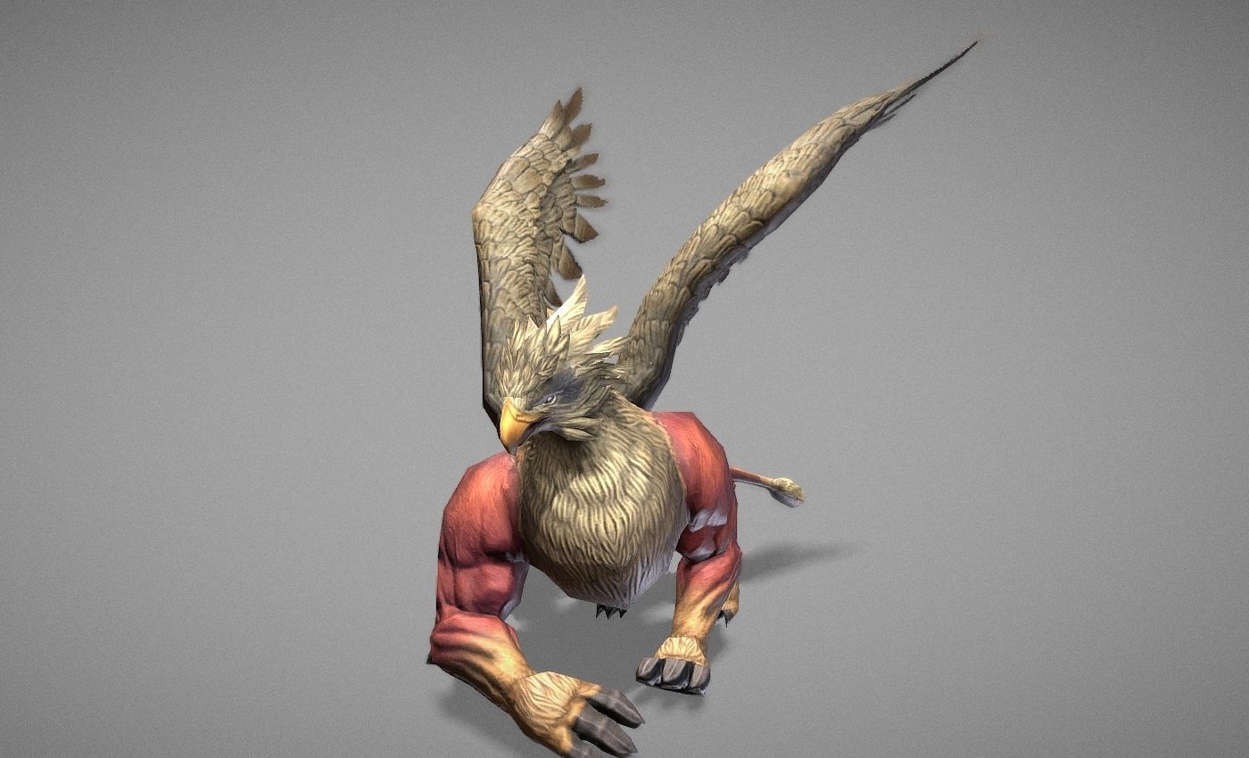 Griphon Myth Low-poly 3D model_9