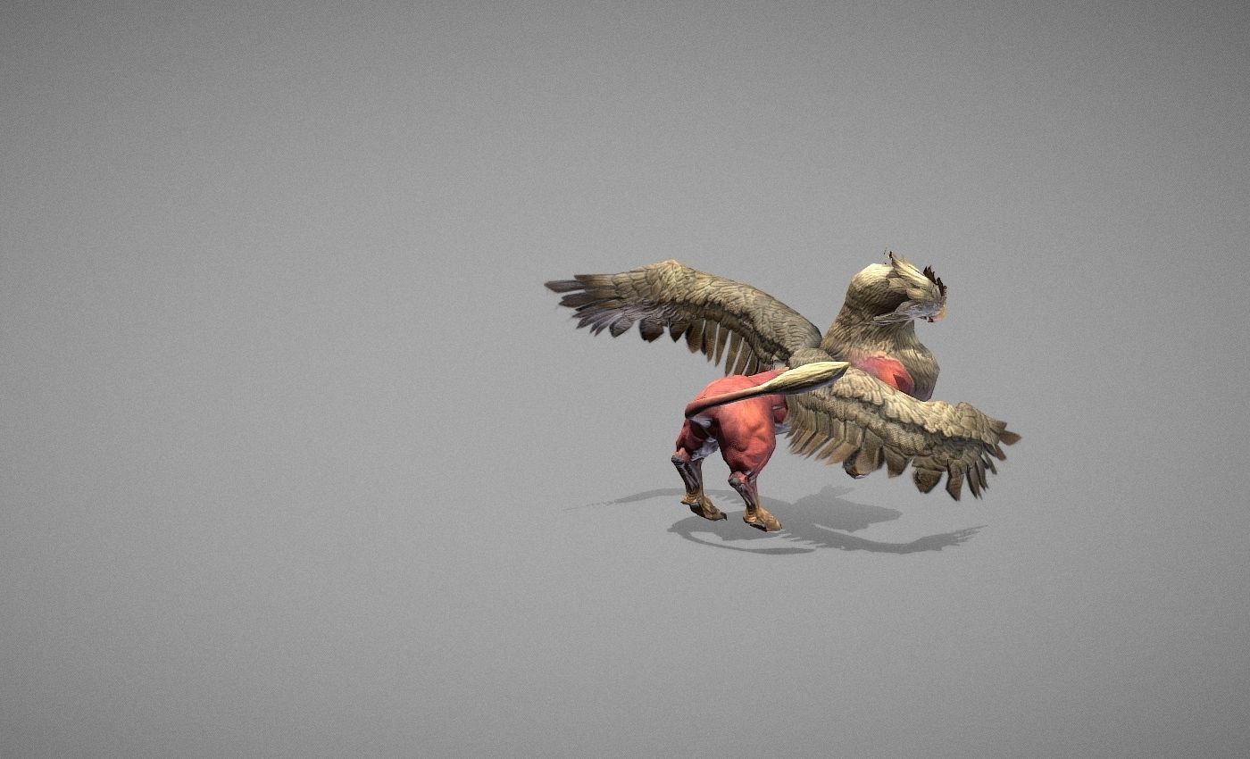 Griphon Myth Low-poly 3D model_16