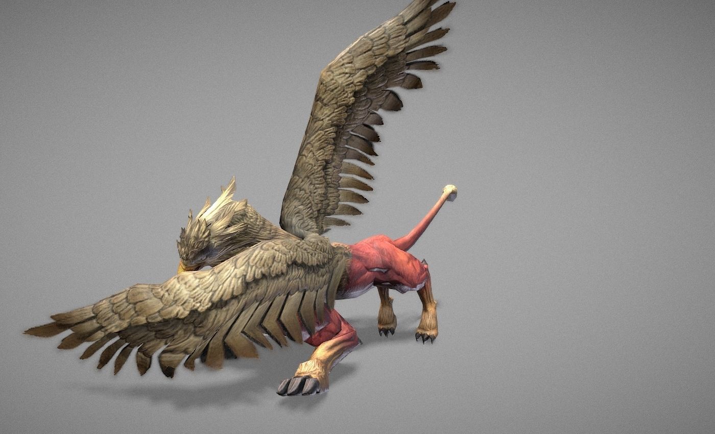 Griphon Myth Low-poly 3D model_8