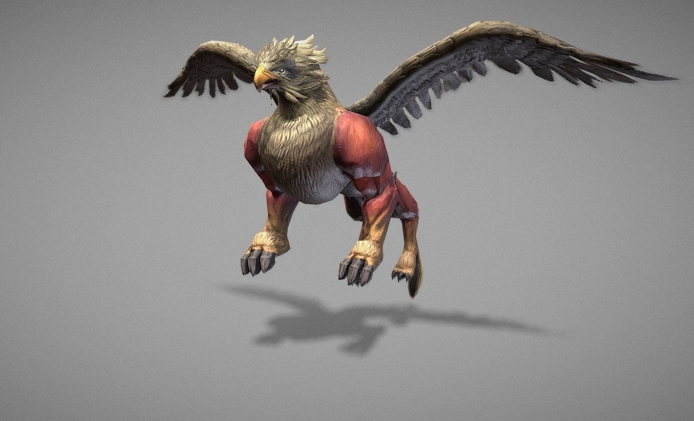 Griphon Myth Low-poly 3D model_11