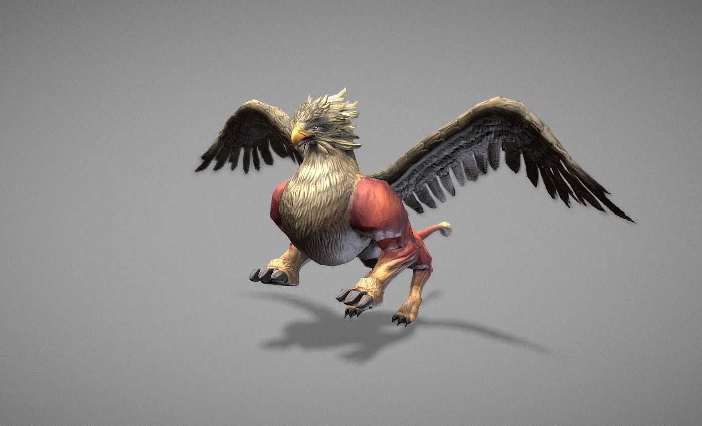 Griphon Myth Low-poly 3D model_10