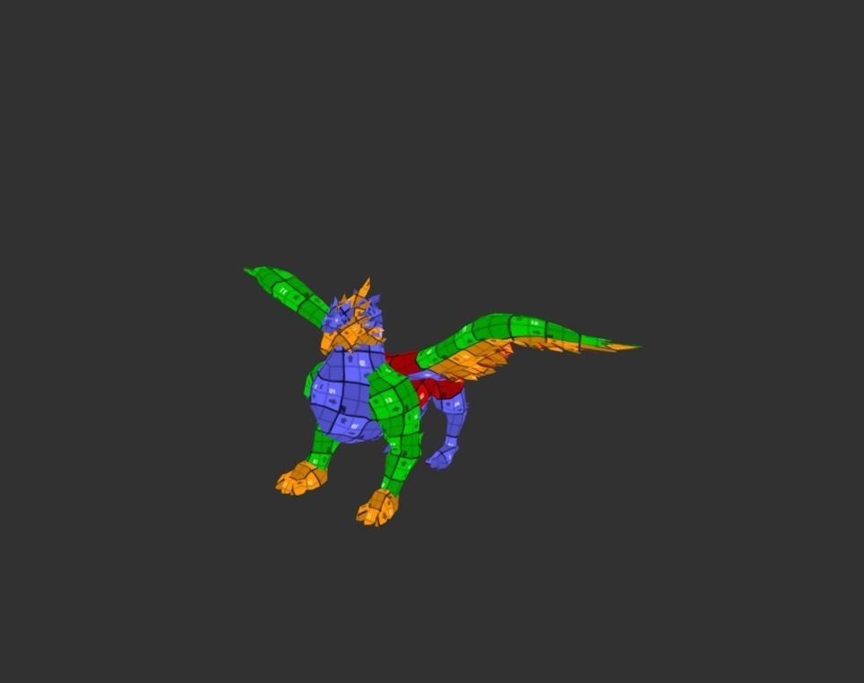 Griphon Myth Low-poly 3D model_6