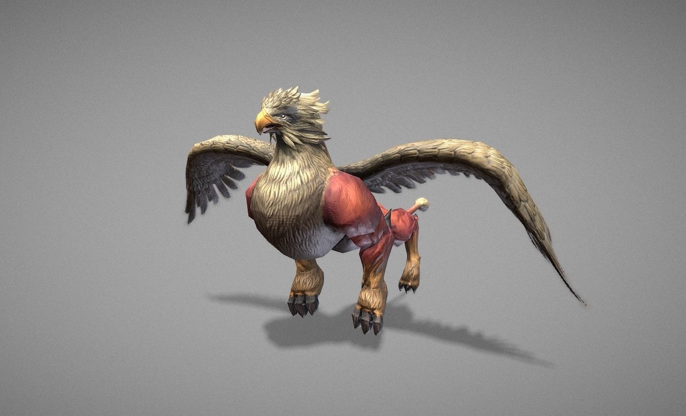 Griphon Myth Low-poly 3D model_7