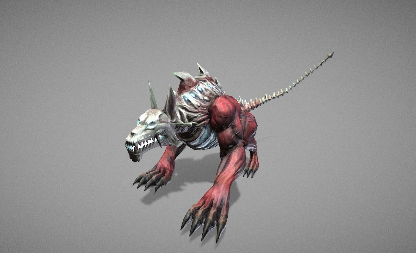 Hellhound Myth Low-poly 3D model_7