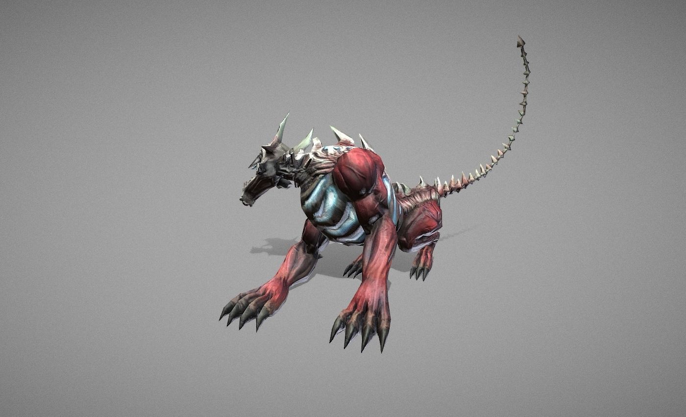 Hellhound Myth Low-poly 3D model_15