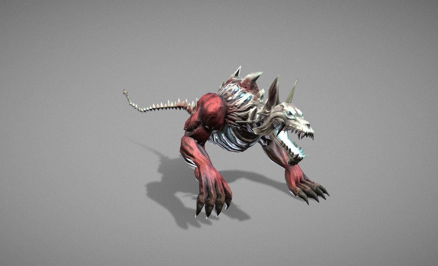 Hellhound Myth Low-poly 3D model_16