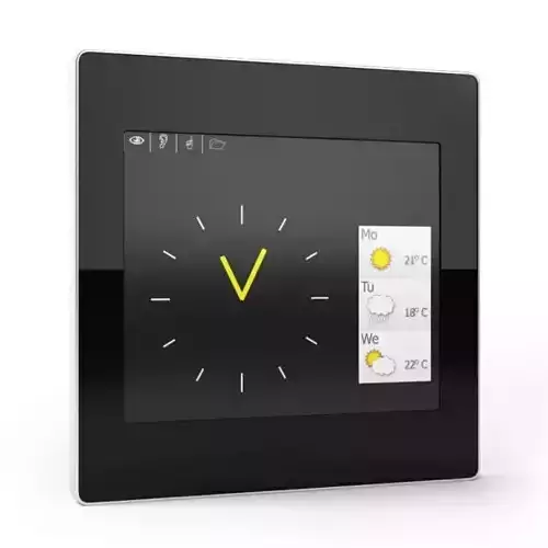 Black Wall Clock And Barometer 3D model