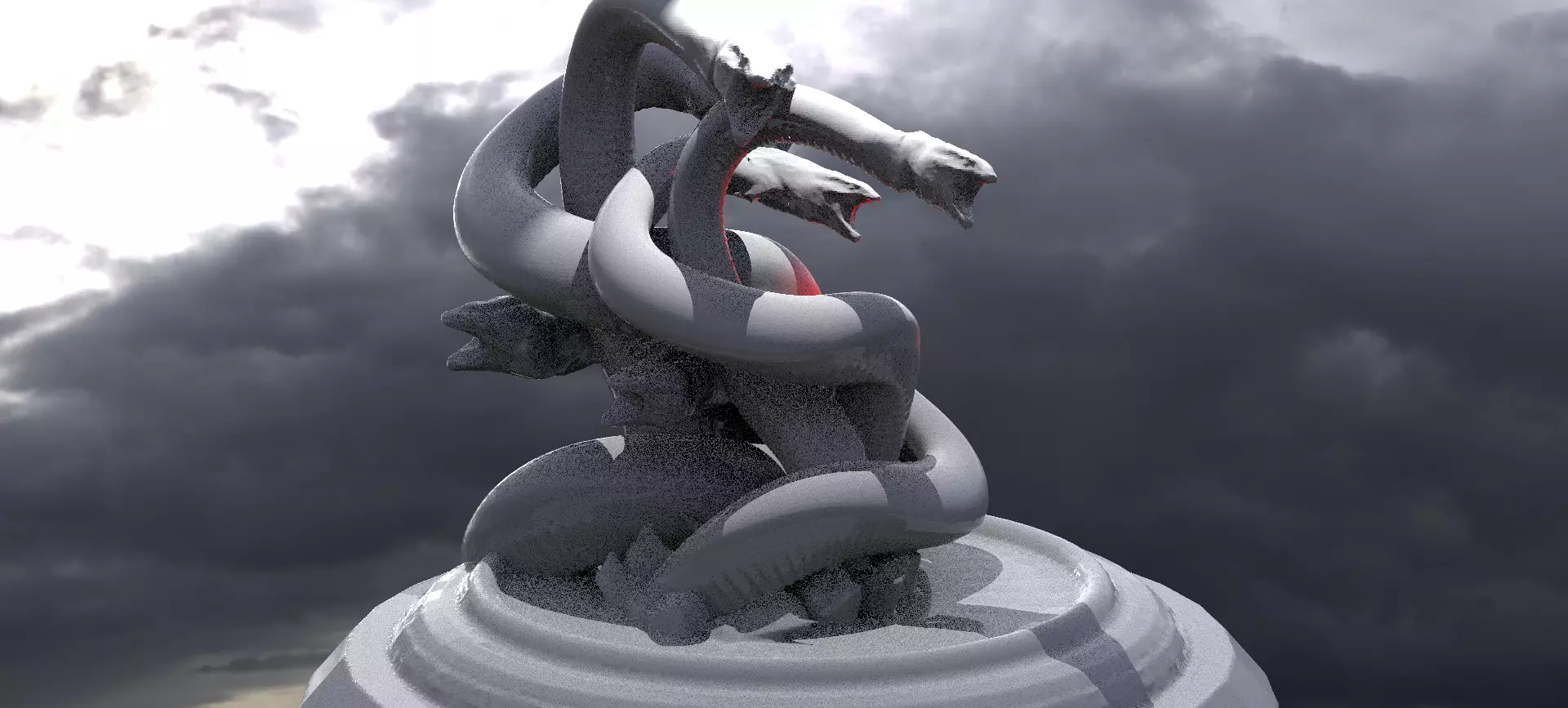 Hydra Greek Legend Statue collection 2 designs 3D model_0