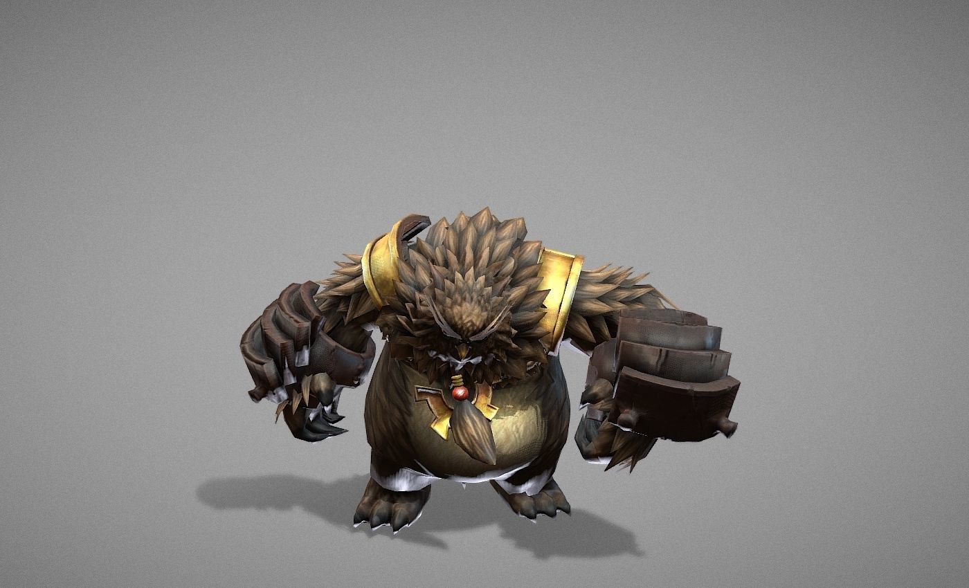 Owl Bear Creature Low-poly 3D model_13