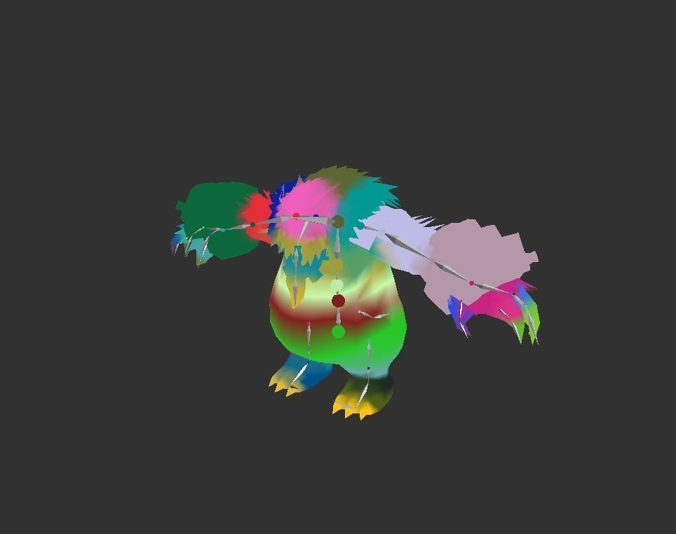 Owl Bear Creature Low-poly 3D model_3