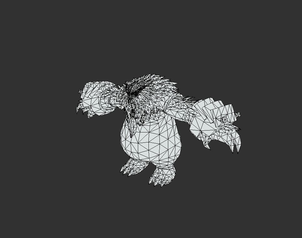 Owl Bear Creature Low-poly 3D model_5