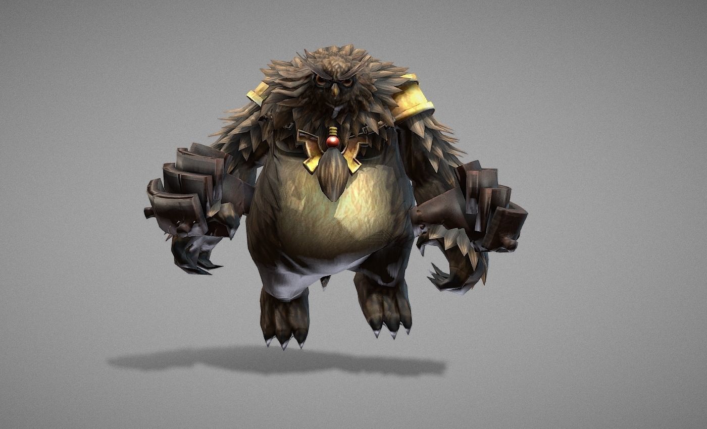 Owl Bear Creature Low-poly 3D model_23