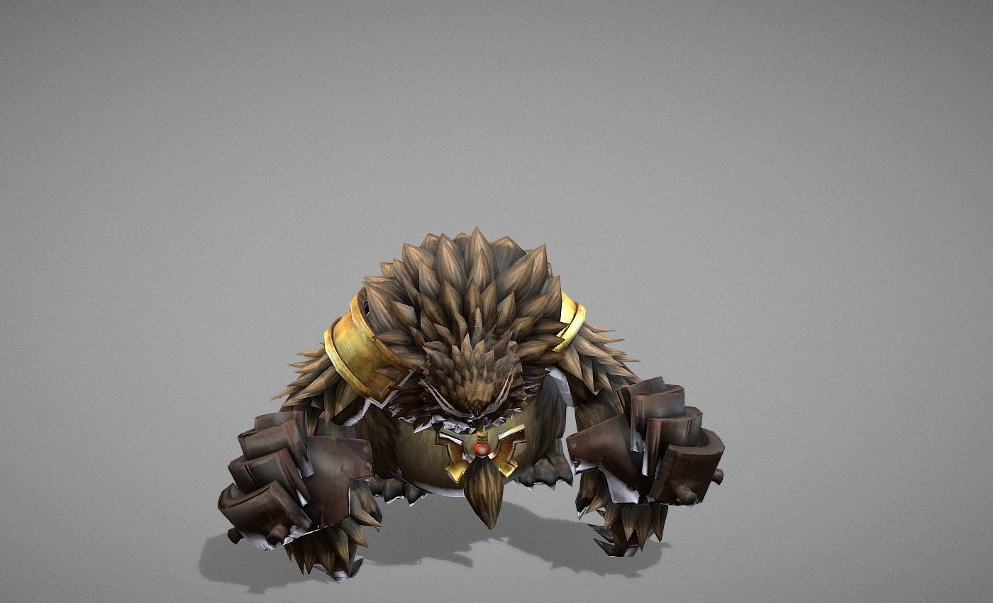 Owl Bear Creature Low-poly 3D model_7