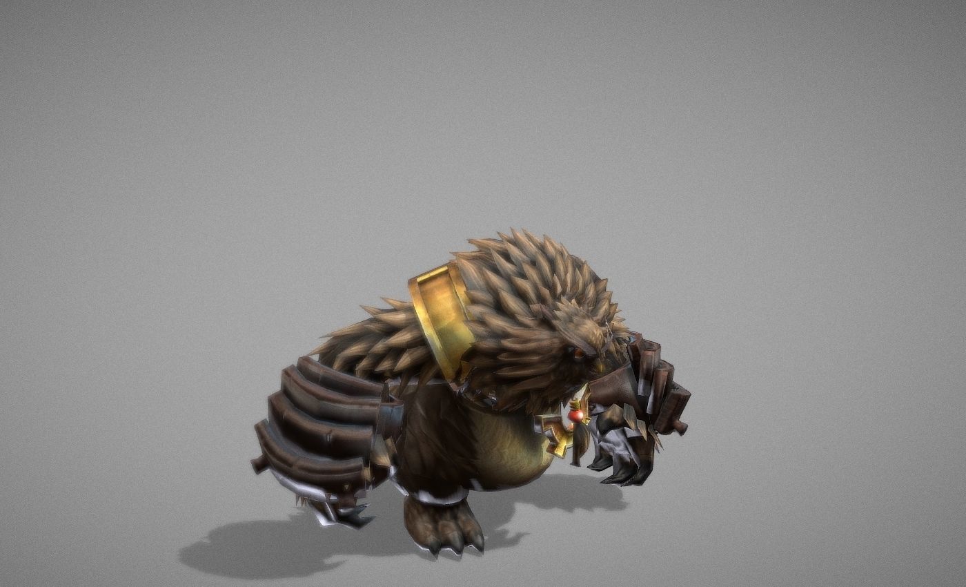 Owl Bear Creature Low-poly 3D model_21