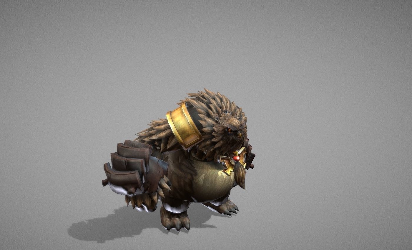Owl Bear Creature Low-poly 3D model_17