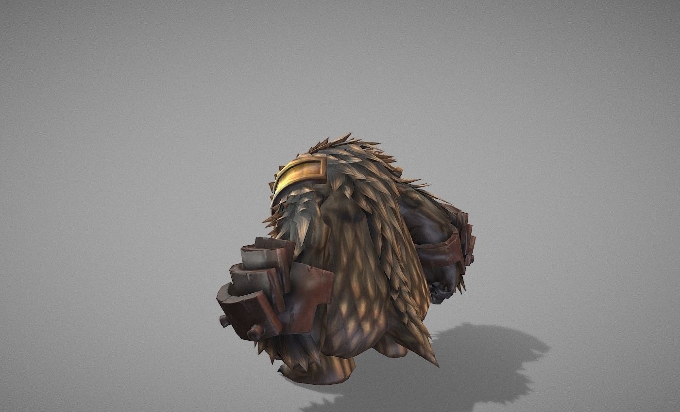 Owl Bear Creature Low-poly 3D model_25