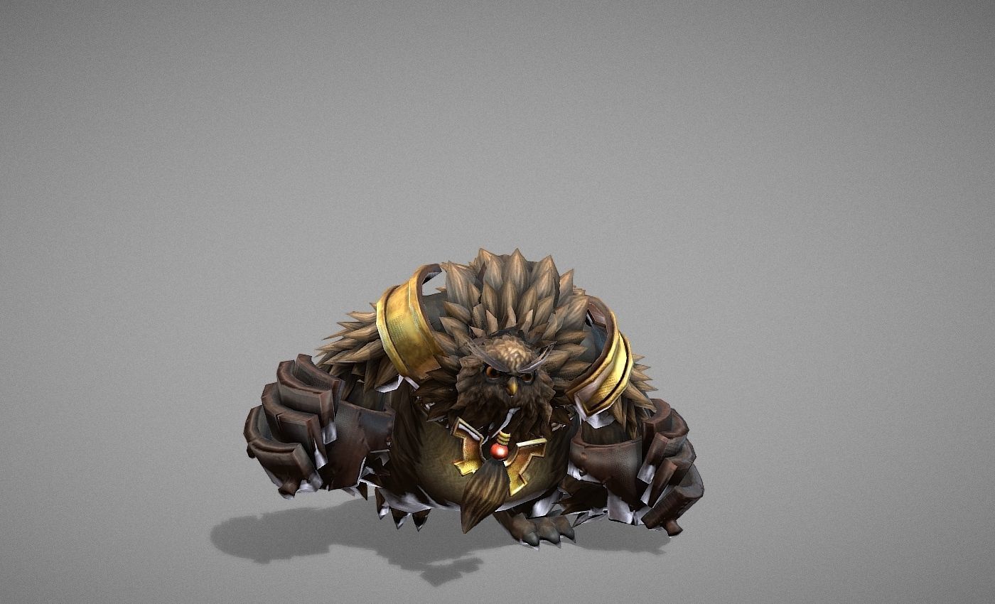Owl Bear Creature Low-poly 3D model_12