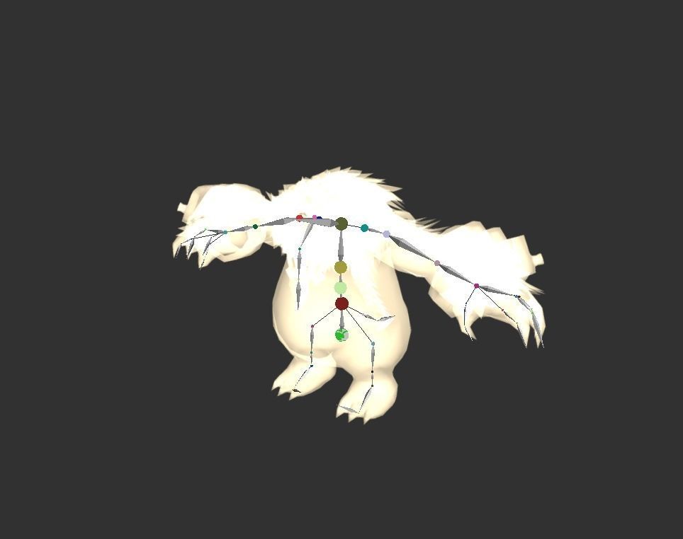 Owl Bear Creature Low-poly 3D model_2