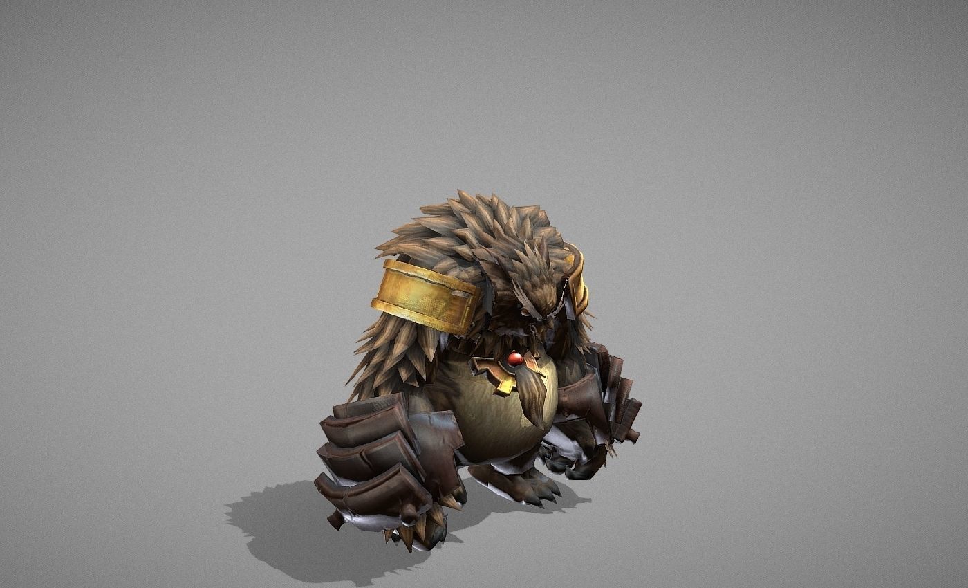 Owl Bear Creature Low-poly 3D model_22