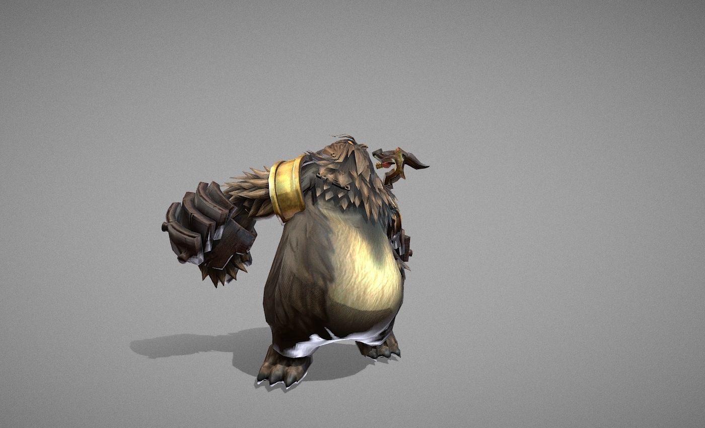 Owl Bear Creature Low-poly 3D model_14