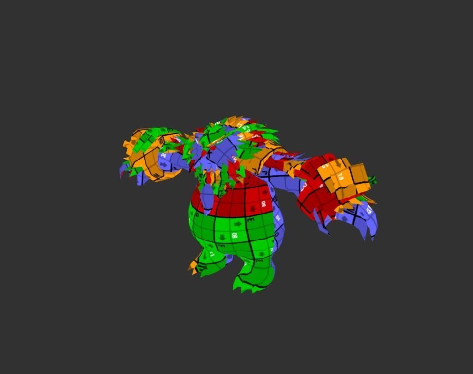 Owl Bear Creature Low-poly 3D model_6