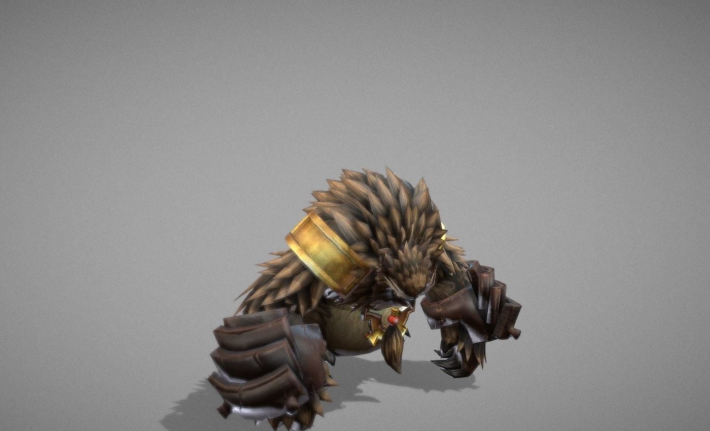 Owl Bear Creature Low-poly 3D model_18