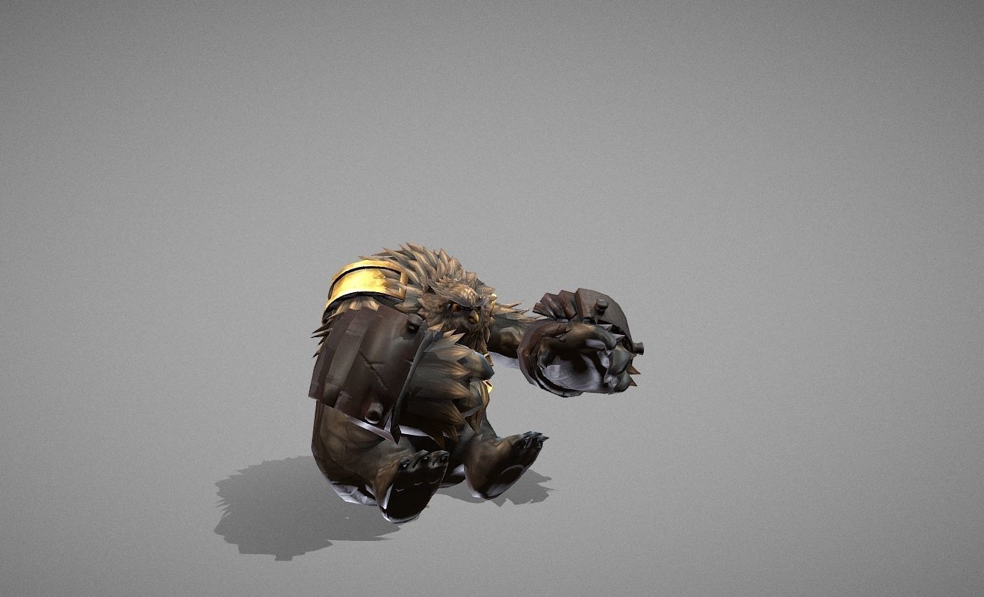 Owl Bear Creature Low-poly 3D model_20