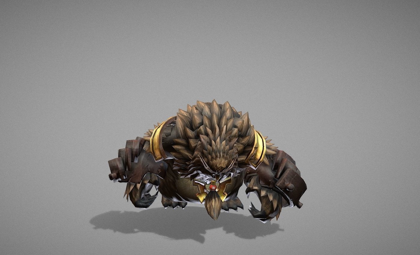 Owl Bear Creature Low-poly 3D model_8